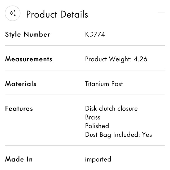 Kate Spade ♠️ Gold Spade & Studs - Picture 2 of 4